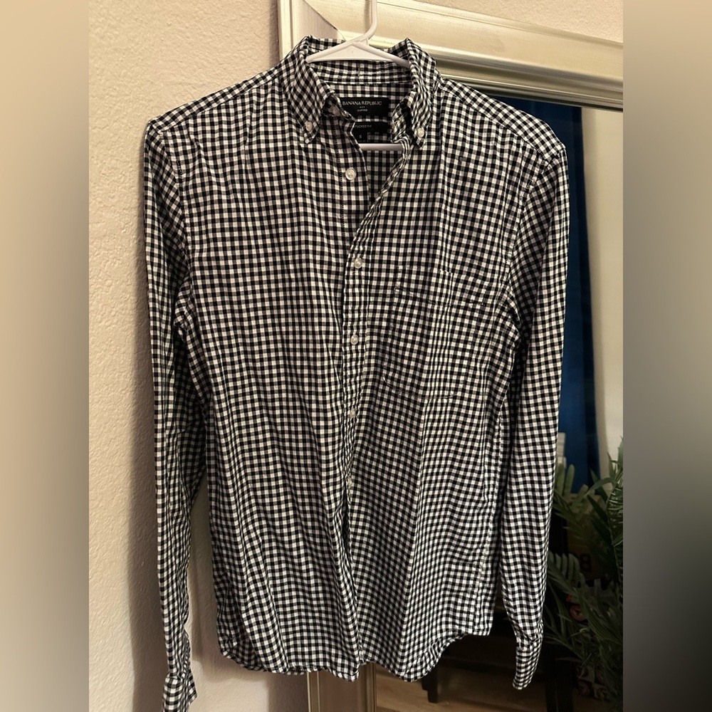 Banana Republic Monochrome Gingham Shirt